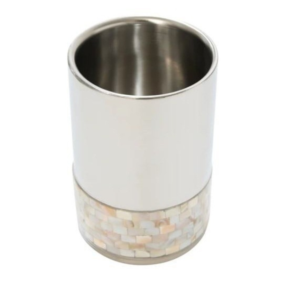 Anna New York Mother of Pearl Wine Chiller Stainless Steel Insulated Silver NEW